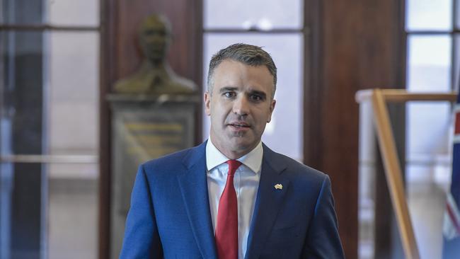 Opposition Labor Leader Peter Malinauskas is pledging no new taxes under a future Labor government he leads. addresses media. Picture: Roy VanDerVegt