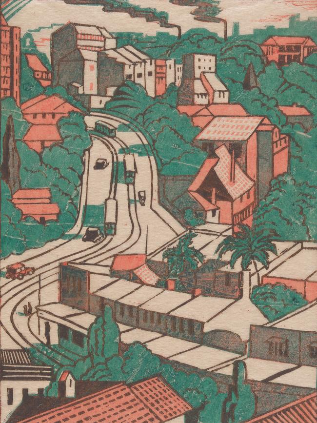 Eveline Syme, Sydney tram line, 1936. National Gallery of Australia, Kamberri/Canberra, purchased 1979. Estate of Eveline Syme