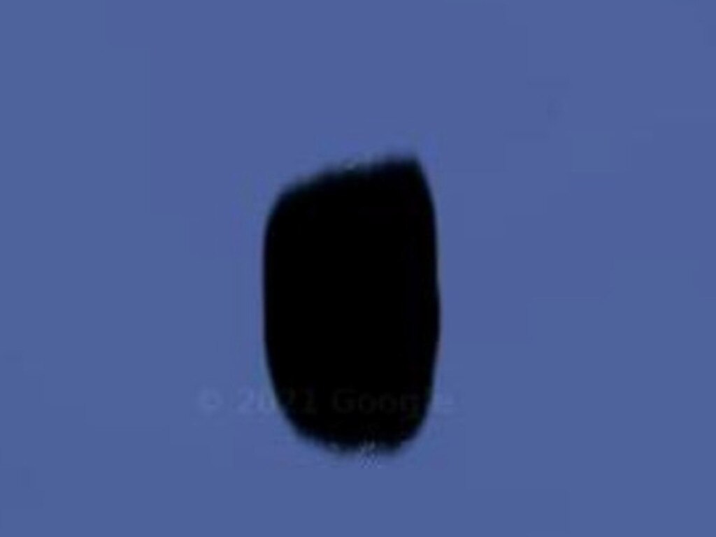 The strange black smudge on the map.