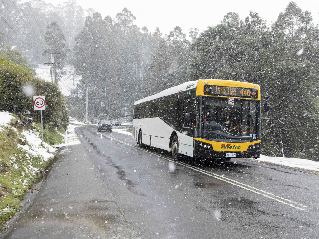 Snow down to 200m around Hobart this week. Picture: Eddie Safarik