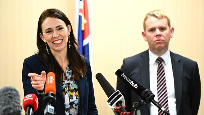 NZ Prime Minister Jacinda Ardern announces that the quarantine free travel arrangement with Australia will be suspended for eight weeks. Picture: Getty Images