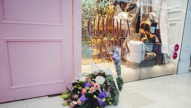 Flowers outside a store. Picture: NCA NewsWire / Dion Georgopoulos