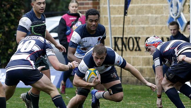 NSW Barbarian's Sam Pickard with the ball in their win over Victoria.