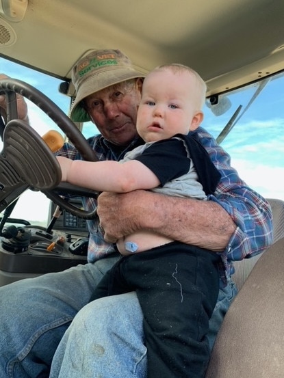 Bill Stones with his great grandson Nate.