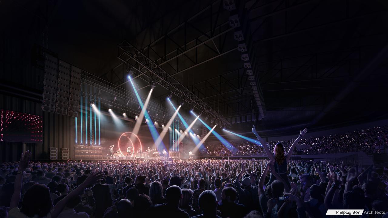 An artist’s impression of the renovations to be undertaken on the Derwent Entertainment Centre ahead of it hosting NBL basketball games. Picture: SUPPLIED