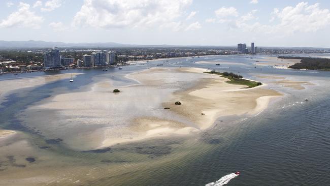 The endangered shore birds use the sand islands in the Broadwater. Photo: Kit Wise