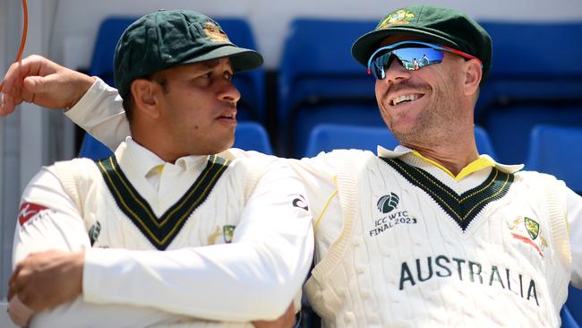 Usman Khawaja and David Warner have been great mates since they were kids. Picture: Getty