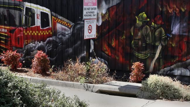 A mural at the Diamond Creek CFA station. Picture: Stuart Milligan