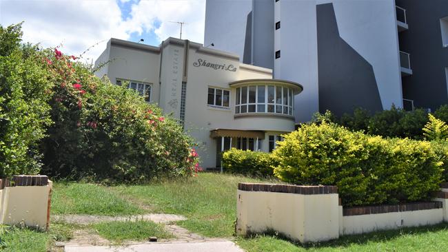 The Shangri-La property at 28 Victoria Parade. Over the years it has fallen into disrepair and is badly structurally damaged on the inside. Photos taken December 2022.