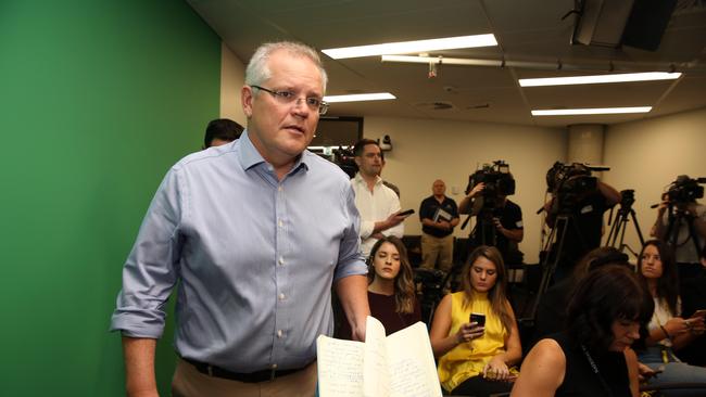 Prime Minister Scott Morrison says he doesn't want to distract fire chiefs. Picture: Jane Dempster