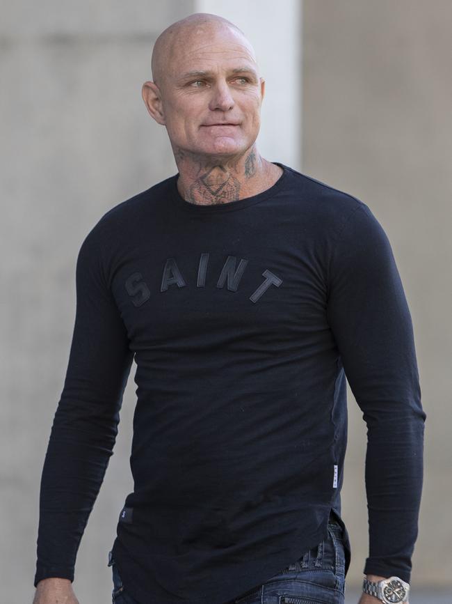 Nick 'The Knife' Forbes is seen leaving Brisbane Supreme Court, Brisbane, Monday, September 9, 2019. (AAP Image/Glenn Hunt)