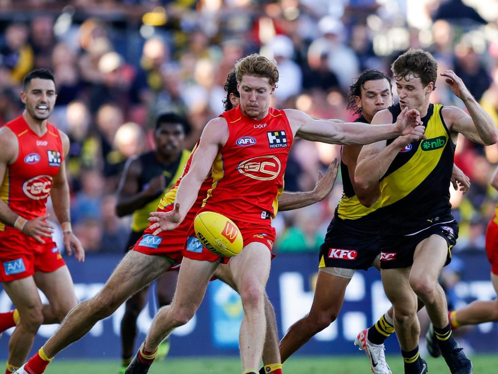 The Tigers were dismantled by the Suns. Picture: Russell Freeman/AFL Photos via Getty Images