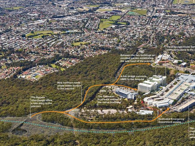 The concept design for a new, seven-storey $780 million acute services building at Newcastle’s John Hunter Hospital has been unveiled. Supplied.