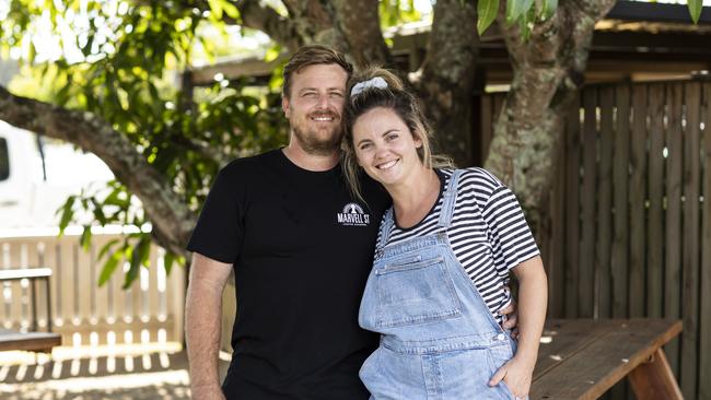 Ursula and Ben Watts, owners of Bam Bam Bakery at Chinderah. Picture: Mark Cranitch.