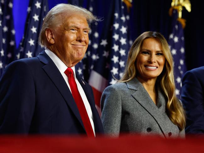 President-elect Donald Trump and his first lady Melania Trump during an election night event in West Palm Beach, Florida. Picture: Getty Images/AFP