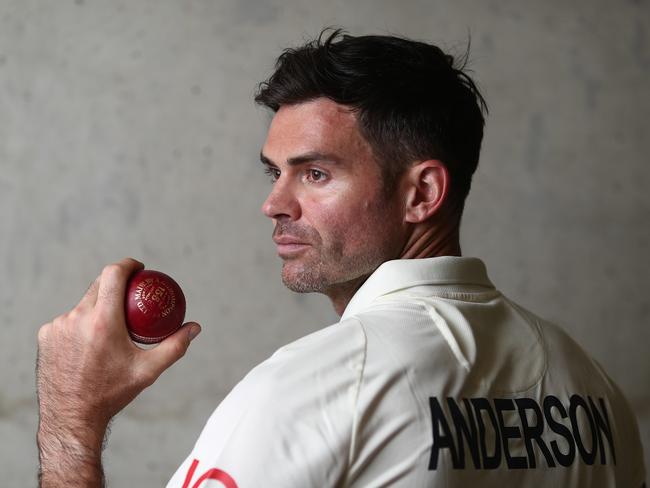 BRISBANE, AUSTRALIA - NOVEMBER 28: James Anderson poses during an England Ashes Squad portrait session at The Gabba on November 28, 2021 in Brisbane, Australia. (Photo by Chris Hyde/Getty Images)