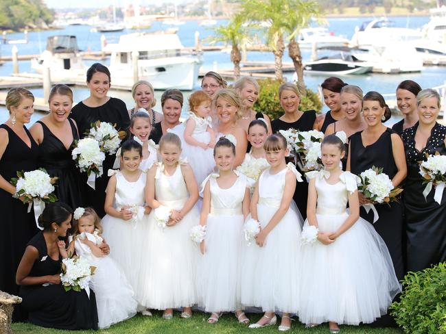 When the time came for her own wedding she chose to include a huge group of her friends and family.