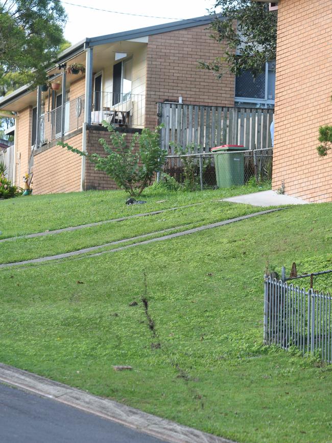 The scene at Bushmead Street, Nerang. Pic Annette Dew