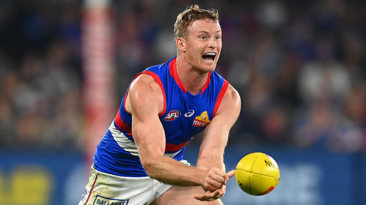 Alex Keath and the Bulldogs’ backline will play an important role against Gold Coast. Picture: Getty Images