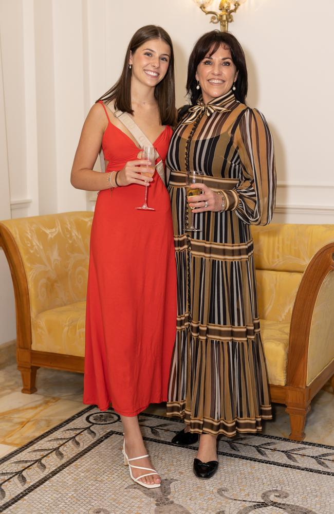 Charlotte Harvey and Marianna Rankin at the Trinity Lutheran College Mother's Day high tea fundraiser at the Palazzo Versace on Saturday, May 13. For The Pulse. Picture: Celeste Humphrey