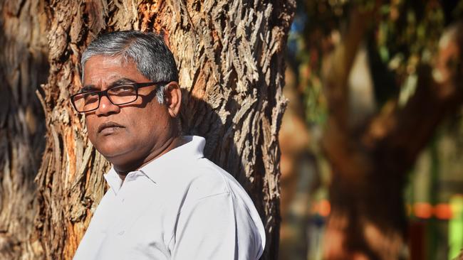 Roger Singaravelu, 56, was allegedly stabbed in his sleep 'by a burqa-clad ISIS-inspired student'. Picture: Tony Gough