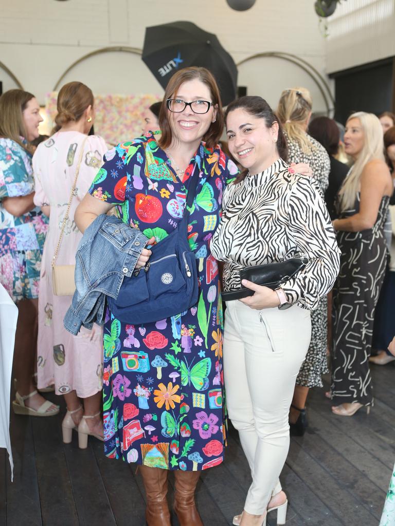 Emi Zakar and Nicolette Neal at the Trinity Lutheran College Mother's Day High Tea at The Glasshouse, Surfers Paradise. Picture by Richard Gosling