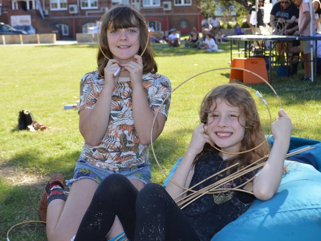 Maeve Genders and Lillybel Wolf hang out at The Lismore Quad.