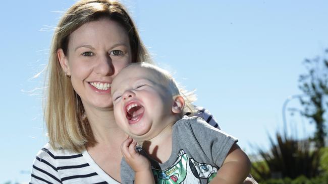 Brooke McLean and son Alex enjoy some laughs as they promote the Miracle Babies Foundation’s Miracle Month of May fundraiser.