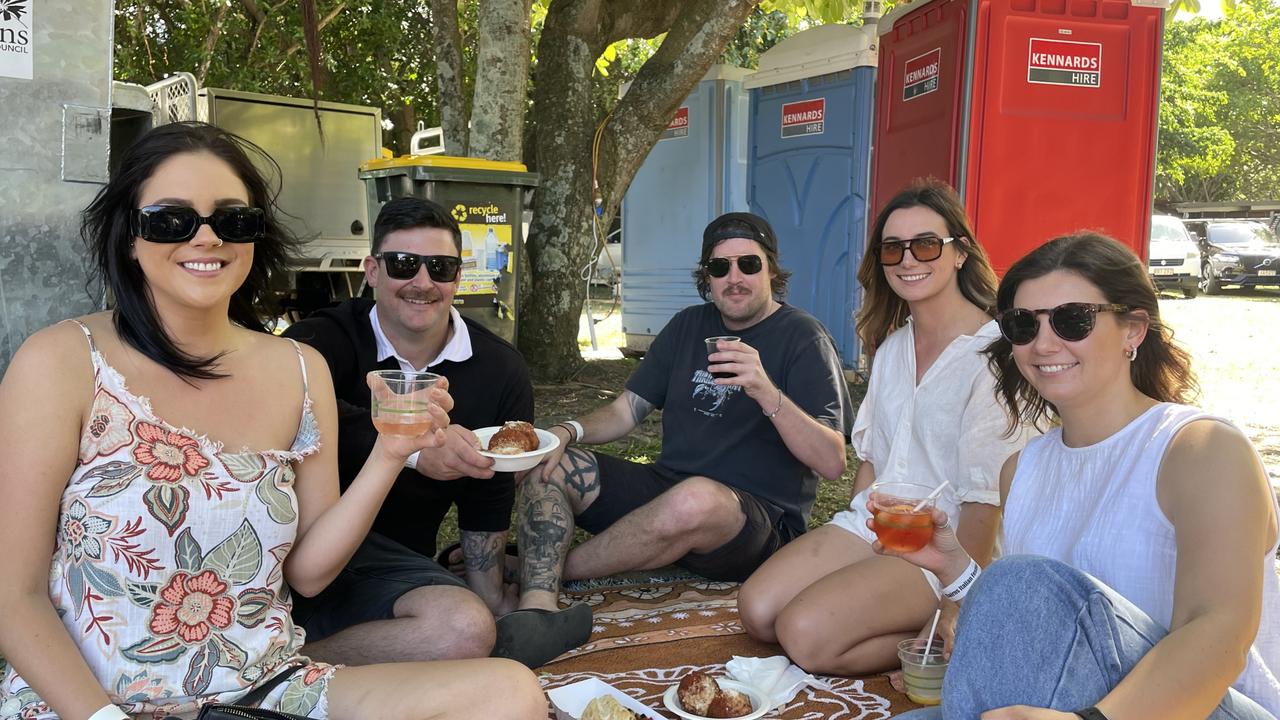 Abby Vardanega, Mitch Brickley, Harry McKay, Rebecca Skrinis and Elizabeth Brickley at the La Festa - Food and Wine day as part of Cairns Italian Festival at Fogarty Park. Picture: Andreas Nicola