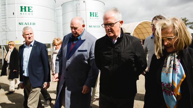 Prime minister Malcolm Turnbull in Forbes, NSW, on Sunday ahead of his private Cabinet dinner meeting. Picture: Sarah Hodge