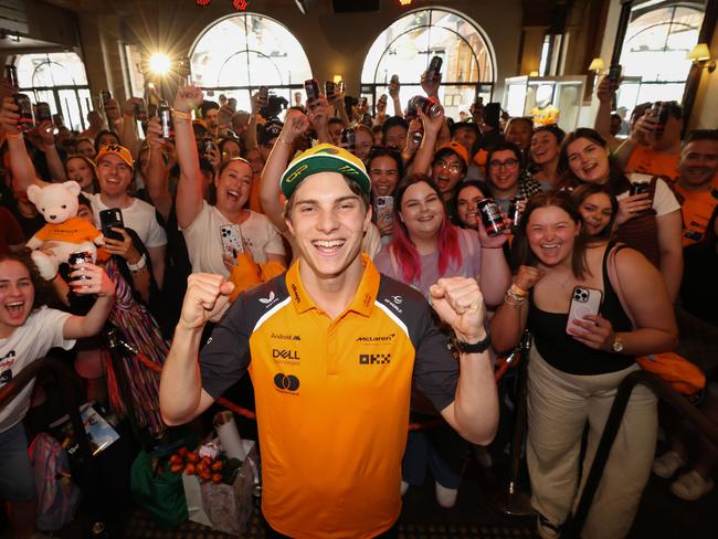 Race fans cheering on Oscar Piastri ahead of his first race of 2025. Picture: David Caird