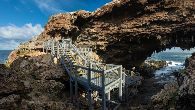 The steps down to Admiral’s Arch at Flinders Chase National Park. Picture: Supplied