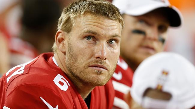 Punter Mitch Wishnowsky’s stint at San Francisco 49ers has been more successful than Jarryd Hayne’s. Picture: Getty Images