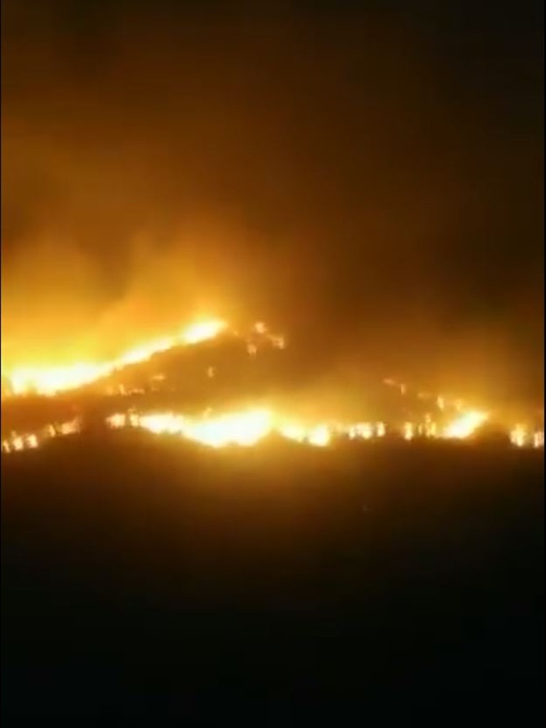 The fire in Rhodes has scorched swathes of forest since breaking out in a mountainous area on Tuesday. Picture: Supplied