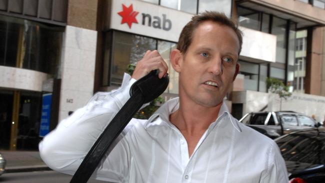 Todd McKenney arrives at his solicitor's office in Sydney.