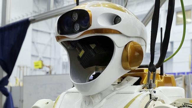 NEWS 360 PREMIUM LOCKED CONTENT – NO THE AUSTRALIAN/NO NEWS.COM/NO SKY NEWS- EMBARGO 7PM SAT JULY 13-  The humanoid Valkyrie 8 robot, a project in the Dexterous Robitics Lab at the NASA Johnson Space Center Wednesday, Jul. 3, 2019, in , Houston TX. The Robotics lab takes up about a quarter of the space inside the Space Vehicle Mockup Facility at the center.(Photo by Michael Wyke)