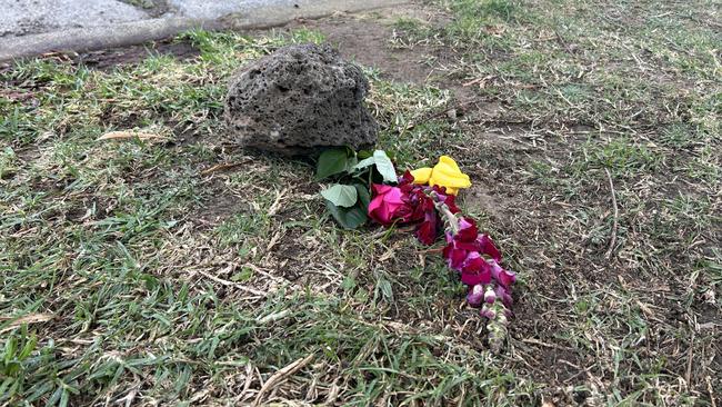 Flowers near where Mr Grapsas was found.