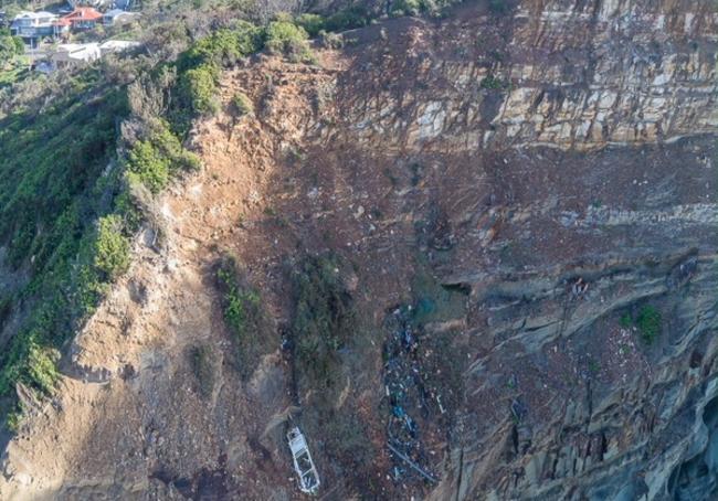 Household waste dumped from the clifftop at North Avoca captured by drone operator and photographer Matt Bendt.