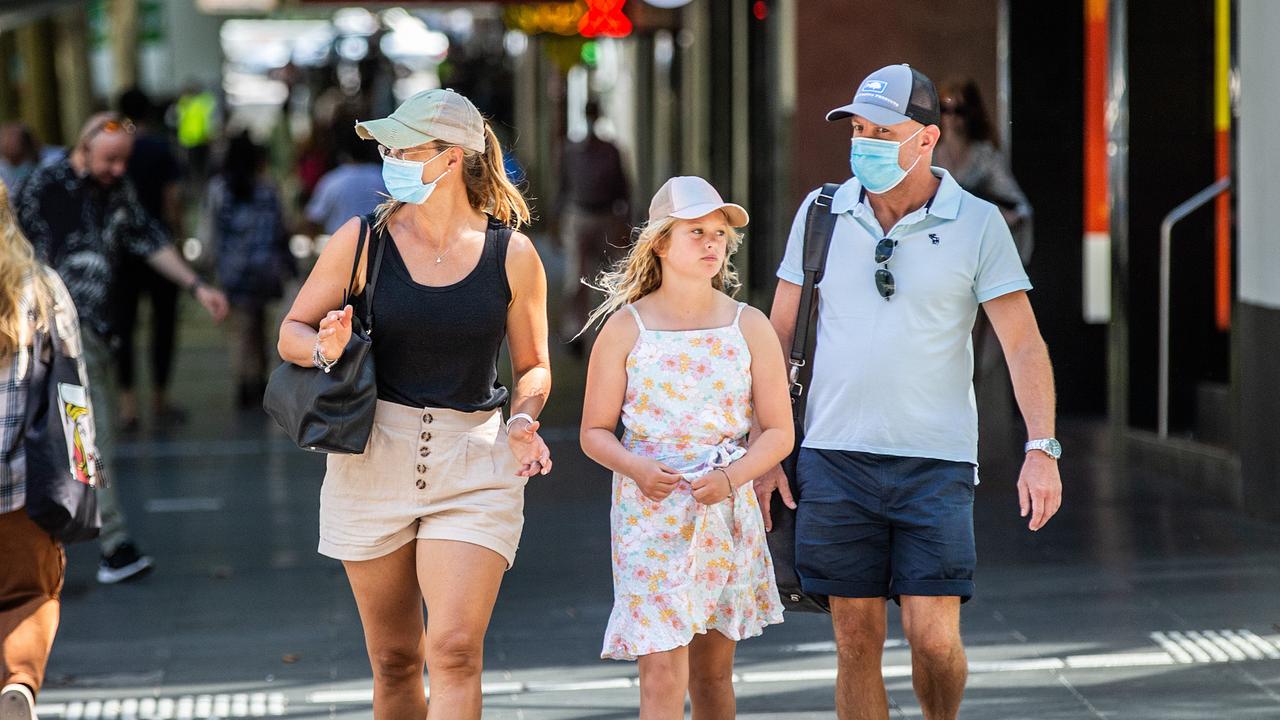 Australian health authorities have declared there is “no evidence” we should change the type of mask we wear daily, despite US advice one kind protects better against Omicron. Picture: NCA NewsWire/Sarah Matray