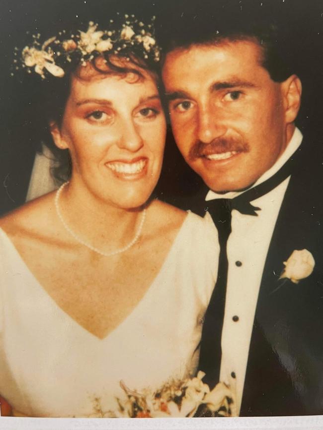 Mark and Liz White on their wedding day in 1987