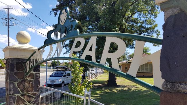 The entry to Batman Park was vandalised in 2018 in the lead-up to Australia Day. Picture: Ed Gardiner