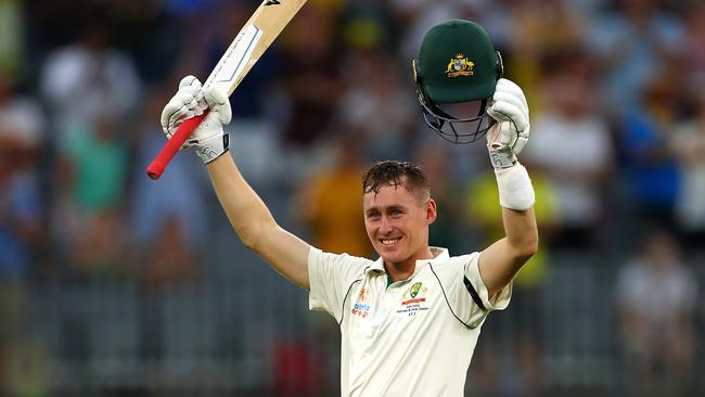 Labuschagne soaks up the applause after reaching another ton. Picture: Getty Images