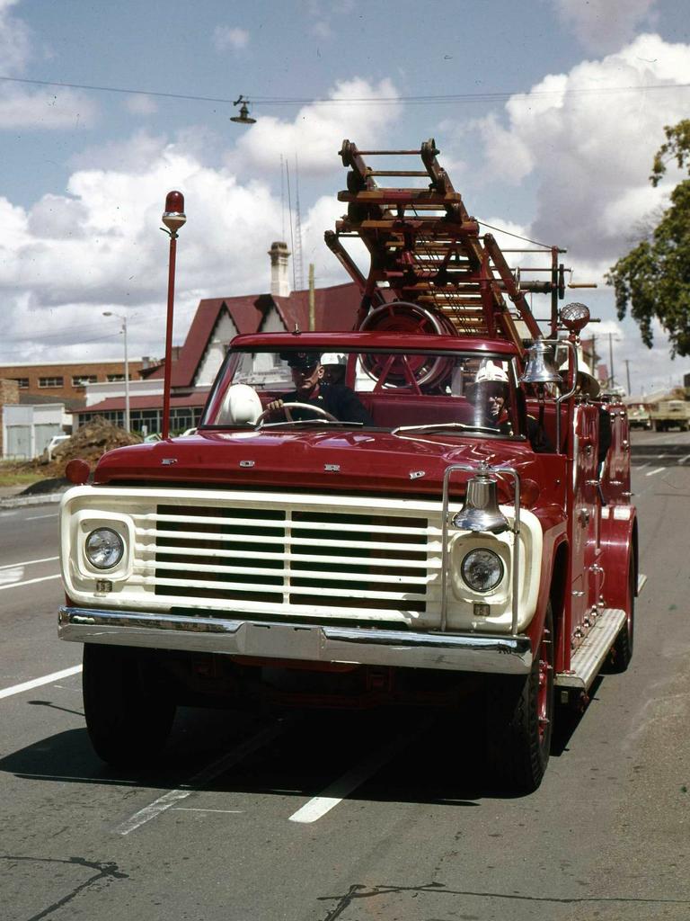 Space age firefighter in 1971 on its way to a fire. Picture: Ted Holliday