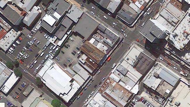 A Google street view of the development site in Hobart’s CBD.