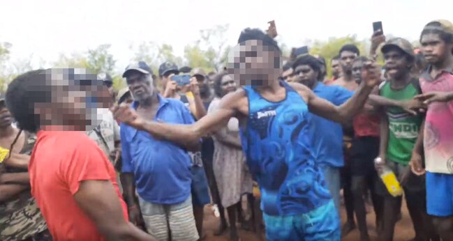 Video has emerged of violent street fights in Doomadgee. Picture: supplied.