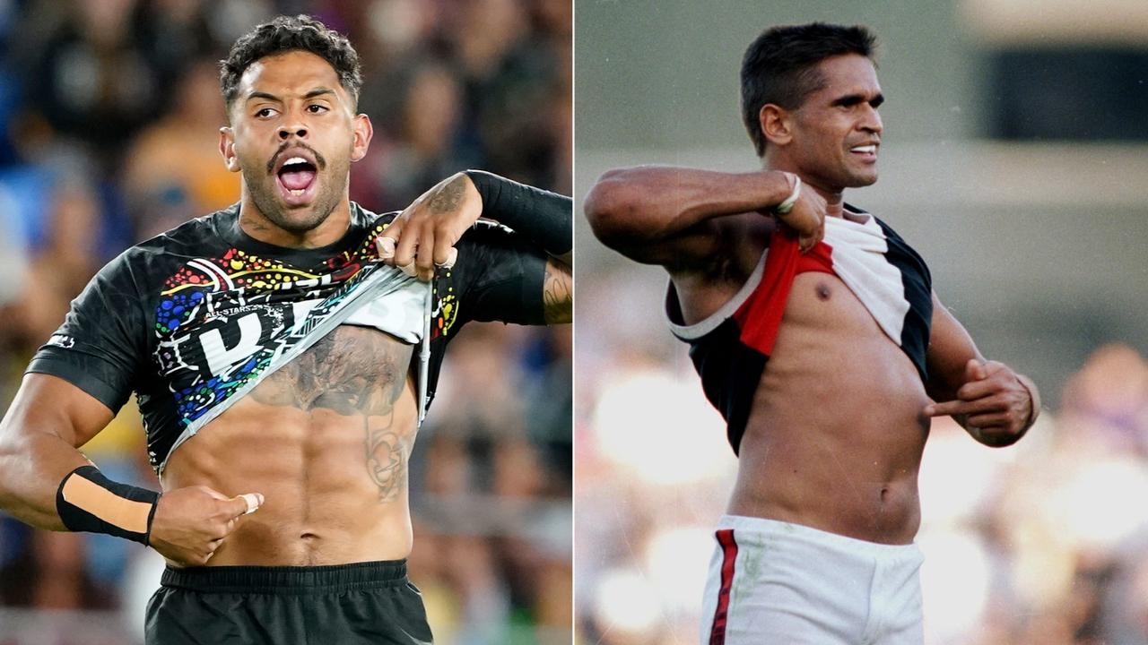 Josh Addo-Carr paid tribute to AFL great Nicky Winmar.