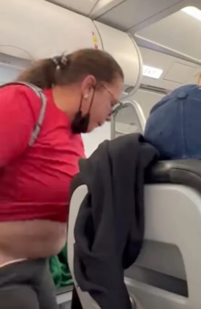 The woman told those around her to ‘go f**k yourself’. Picture: Facebook/Julie Voshell Hartman