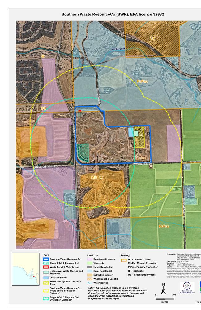 Map of the Southern Waste Depot landfill site, showing construction of the proposed double-lined disposal cell. Supplied: EPA