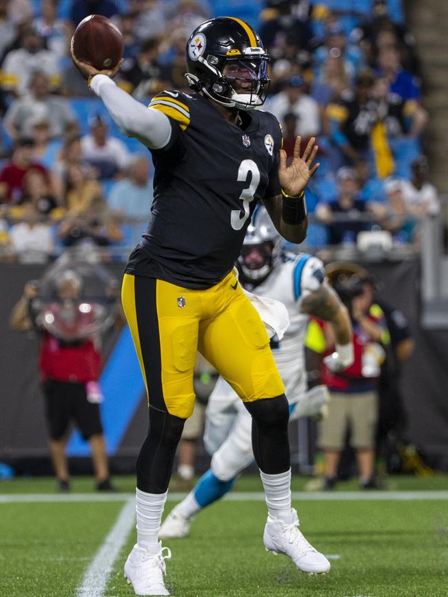 Dwayne Haskins died after being hit by a car. (Photo by Chris Keane/Getty Images)