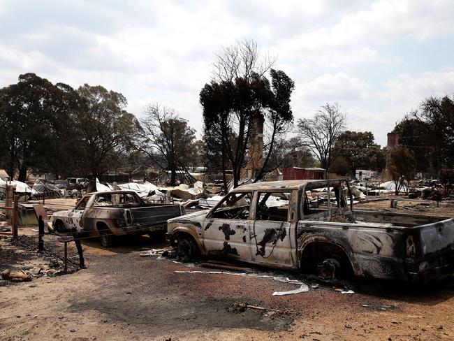 Yarloop was left devastated after a bushfire raged through it earlier this month. Picture: News Corp Australia.
